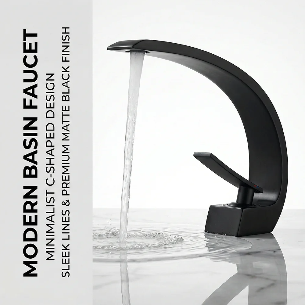 Matte Black Bathroom Faucet, A - Silicone Tap Washer avis et prix