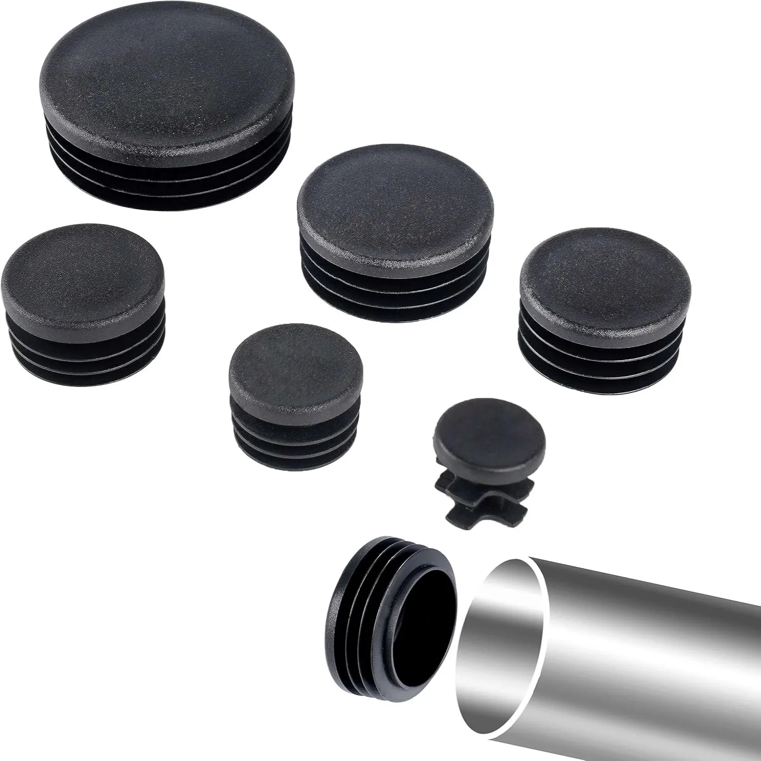 Black Round Pipe Plug 10-60mm  - Plastic Pipe Clip avis et prix