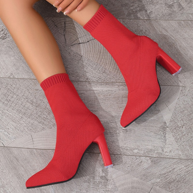 Simple Pointed Toe Knit Stretc - Pipe Bending Spring avis et prix
