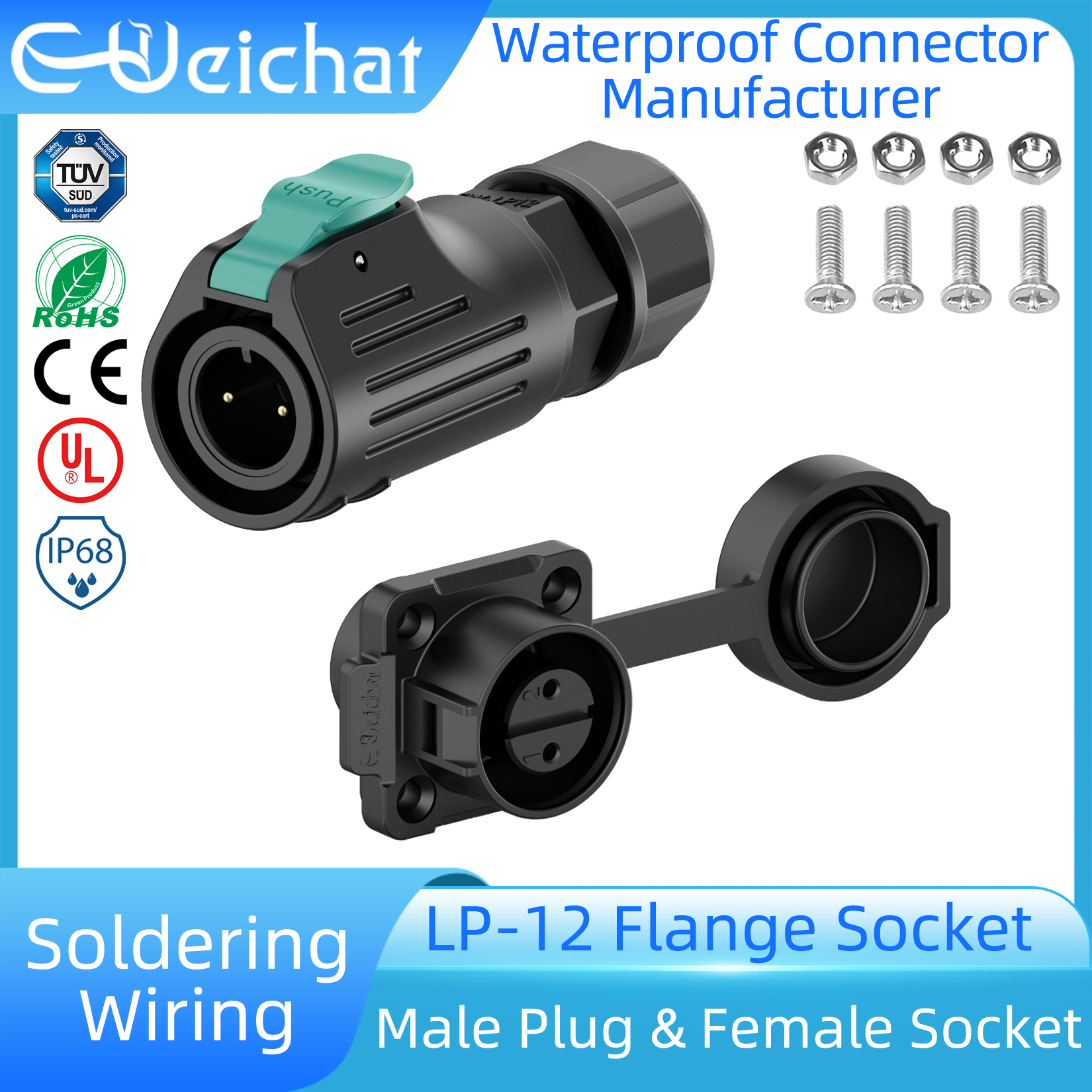LP12 M12 IP68 Waterproof Outdo - Push Fit Connector avis et prix